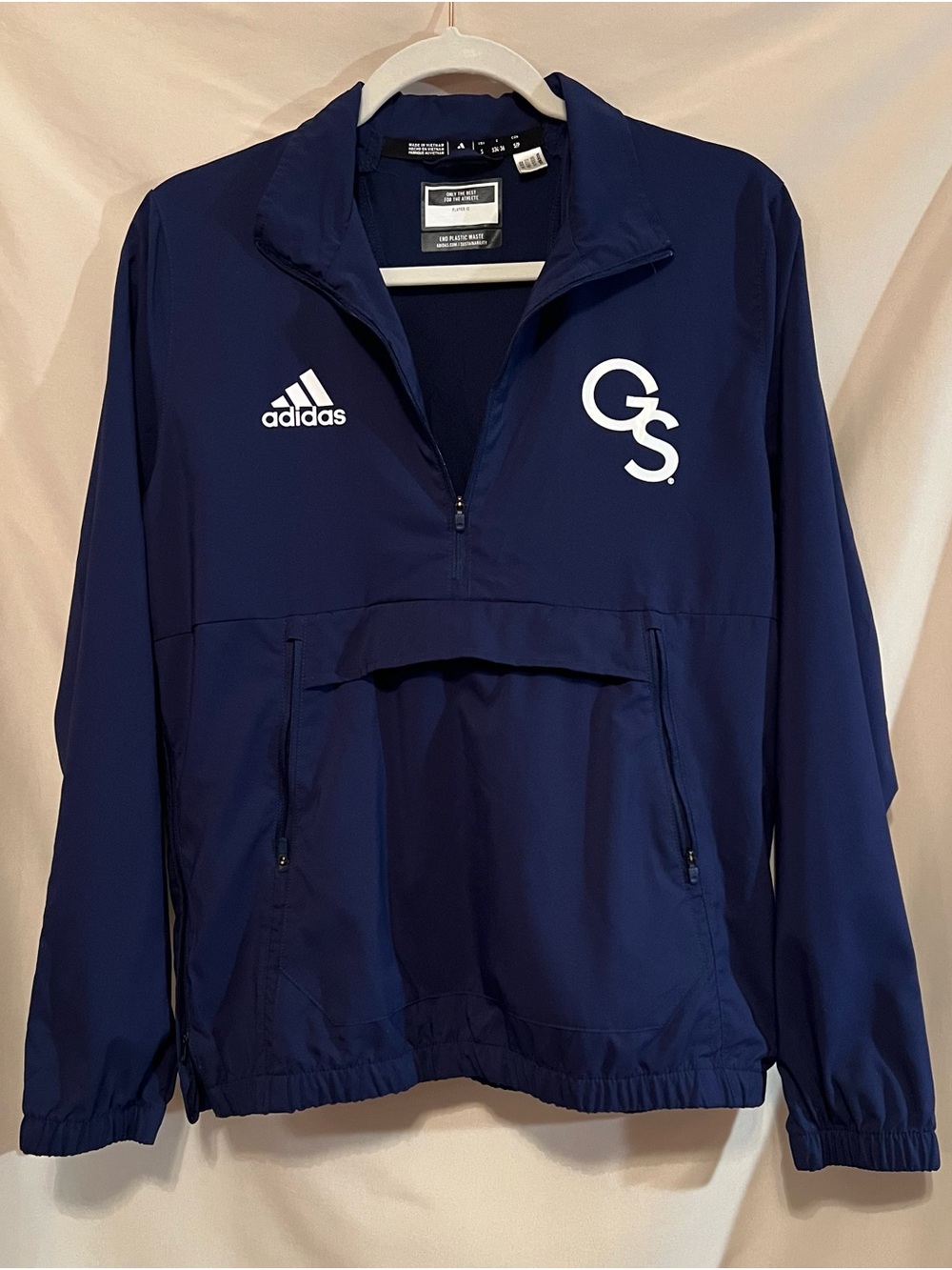 Georgia Southern Athletic Adidas Navy Blue Pullover Windbreaker Size S